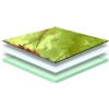 Green onyx composited with Glass tile