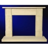 Limestone fireplace