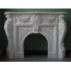White Limestone Fireplace