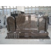 BROWN GRANITE DOUBLE GRAVE TOMBSTONE