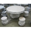 White granite stone bench, table