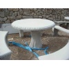 Limestone round top table