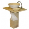 Yellow Marble Pedestal Sink