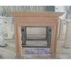 yellow wood sandstone fireplace