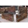 Brown slate wall corners