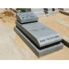 Light grey granite tombstone