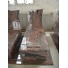 Multicolor red granite tombstone