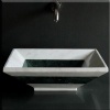 White and green Marble Sink