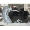 Black granite angel tombstone