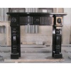 Black marble fireplace mantel