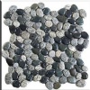 Glazed Black and Grey Pebble Tile