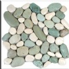 Glazed Green and White Pebble Tile