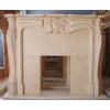 Beige carved fireplace