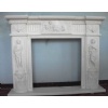 White marble carved fireplace