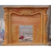 Gold marble carved fireplace