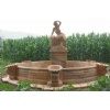 carved red marble fountain