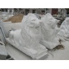 White Marble Lions Sculpture