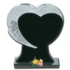 black granite heart headstone