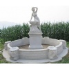carved white marble garden fountain