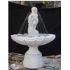 white carved garden fountain