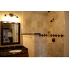 Travertine Wall Tile, Emperador Vanity Top