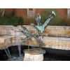 Antique Travertine Fountain- Bronze Sculpture