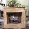 Natural stone fireplace