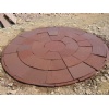 Red sandstone circle pavement