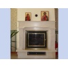 Beige Travertine Fireplace