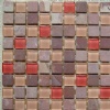 glass mosaic with stone mosaic