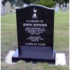 black granite headstone