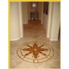 Stone medallion, travertine flooring