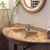 Bathroom sink in scabas rose