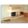 Fireplace paneling in travertine (beige)