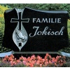 Black granite tombstone