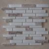 Super White Crystal Glass & Marble Mosaic CTR-GM-S
