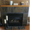 Green Slate Tile Fireplace