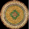 Gold travertine mosaic medallions