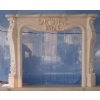Beige Limestone Carved Fireplace