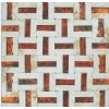 WJ-CO1N-04 glass mix marble mosaic tile