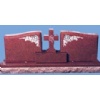 red granite cross carving headstone