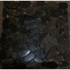 Pebble stone on net,black flat pebble Pebble stone on net,black flat pebble