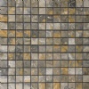 Gold Green 1x1 Polished Travertine Mosaic