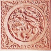 Red sandstone embossment etching