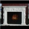 White Limestone Fireplace