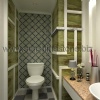 marble mosaic and green onyx tile bathroom