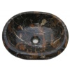 Black Gold Marble Oval Sink