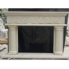 Beige Limestone fireplace