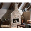 Brick Lhasa slate fireplace