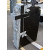 Black Granite Tombstone - rose